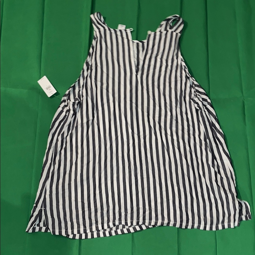 Old Navy Black and White Striped Tank Top